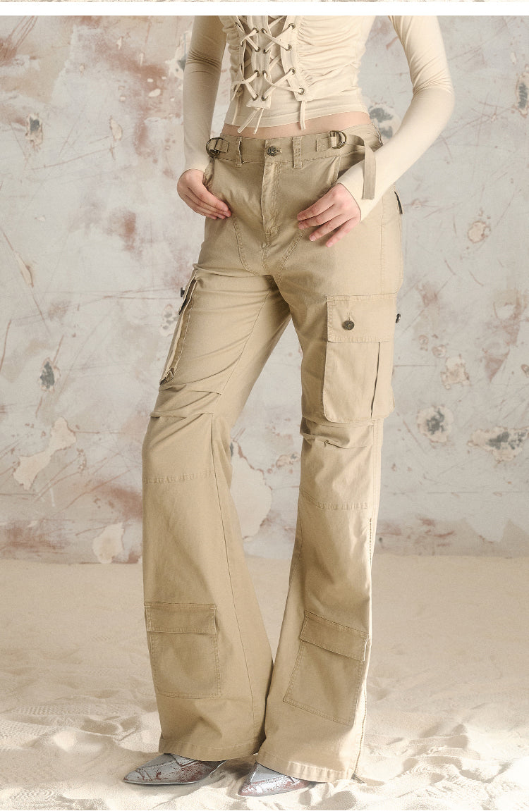 Wide Leg Low Waist Slim Fit Pants