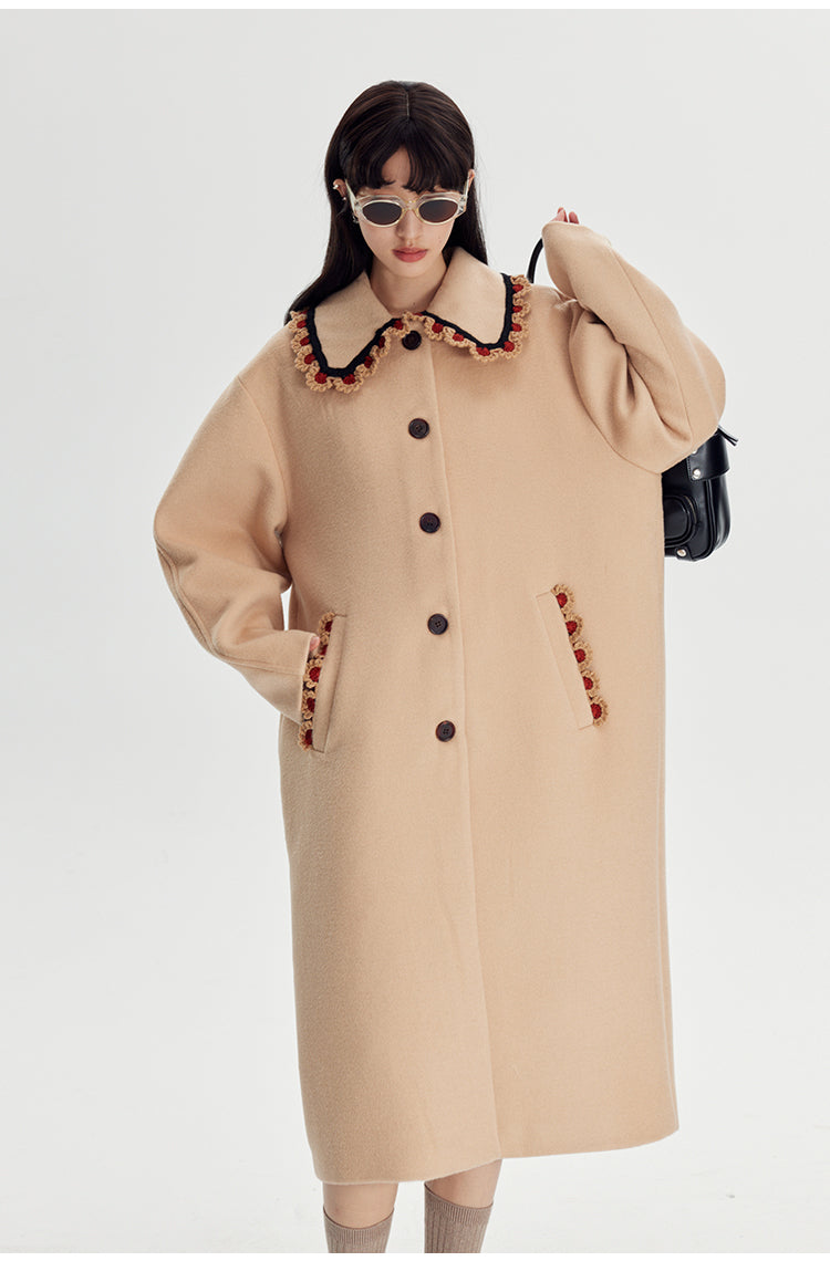 Collar design long coat