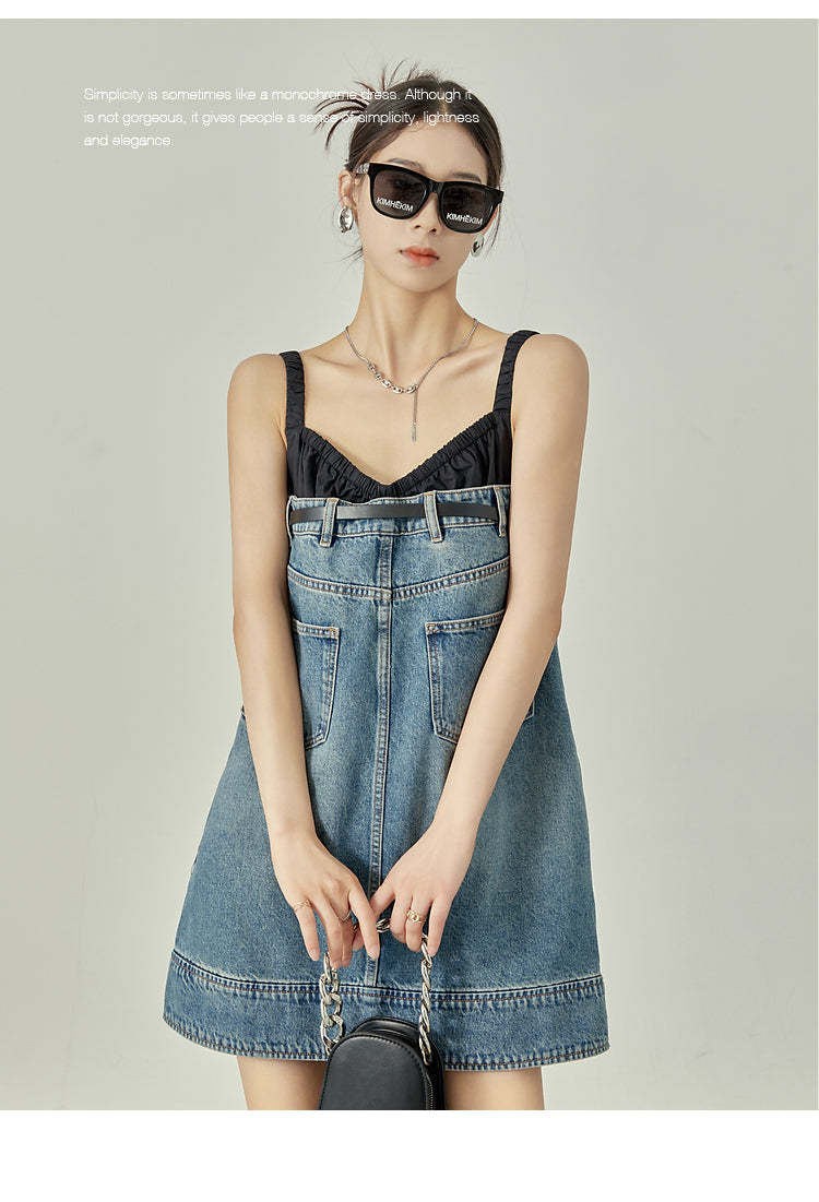 Denim Suspender Dress