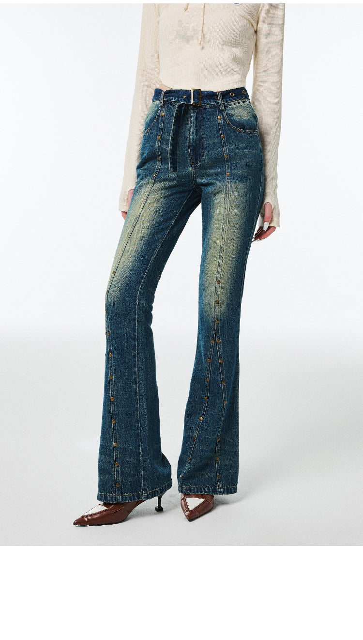 Washed High Waist Straight Wide Leg Jeans