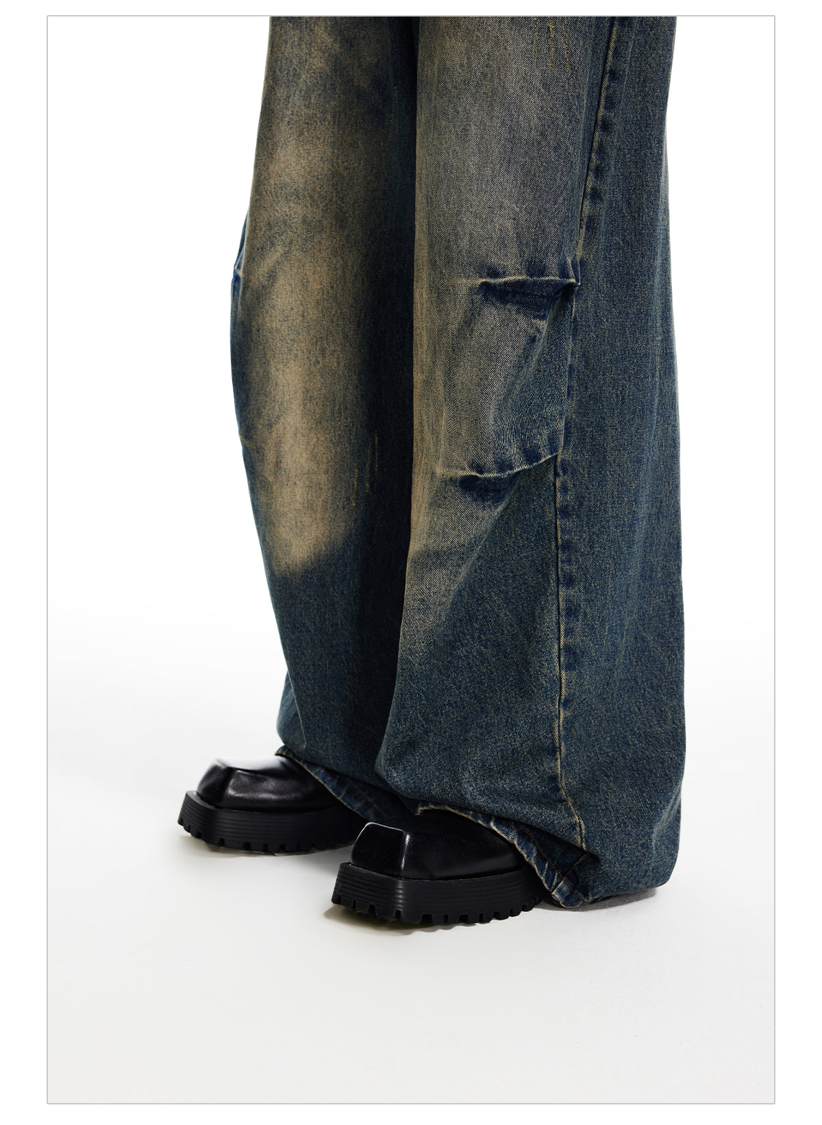 Retro-wash wide-leg jeans