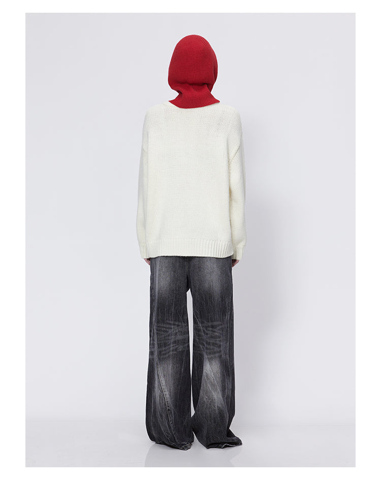 Thick wool round neck knit