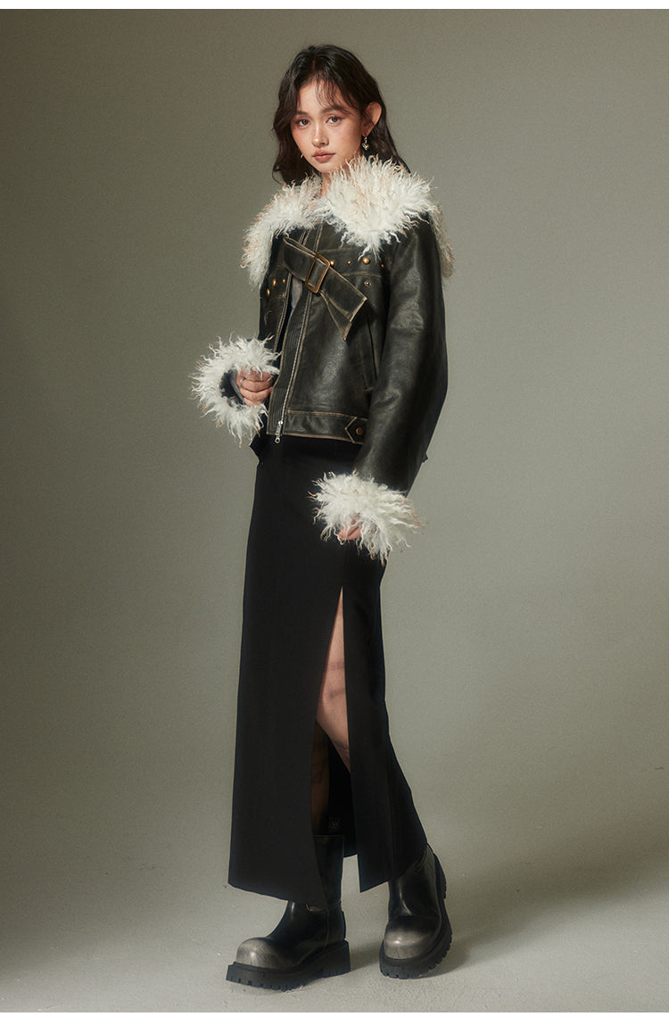 Retro Fur Leather Jacket