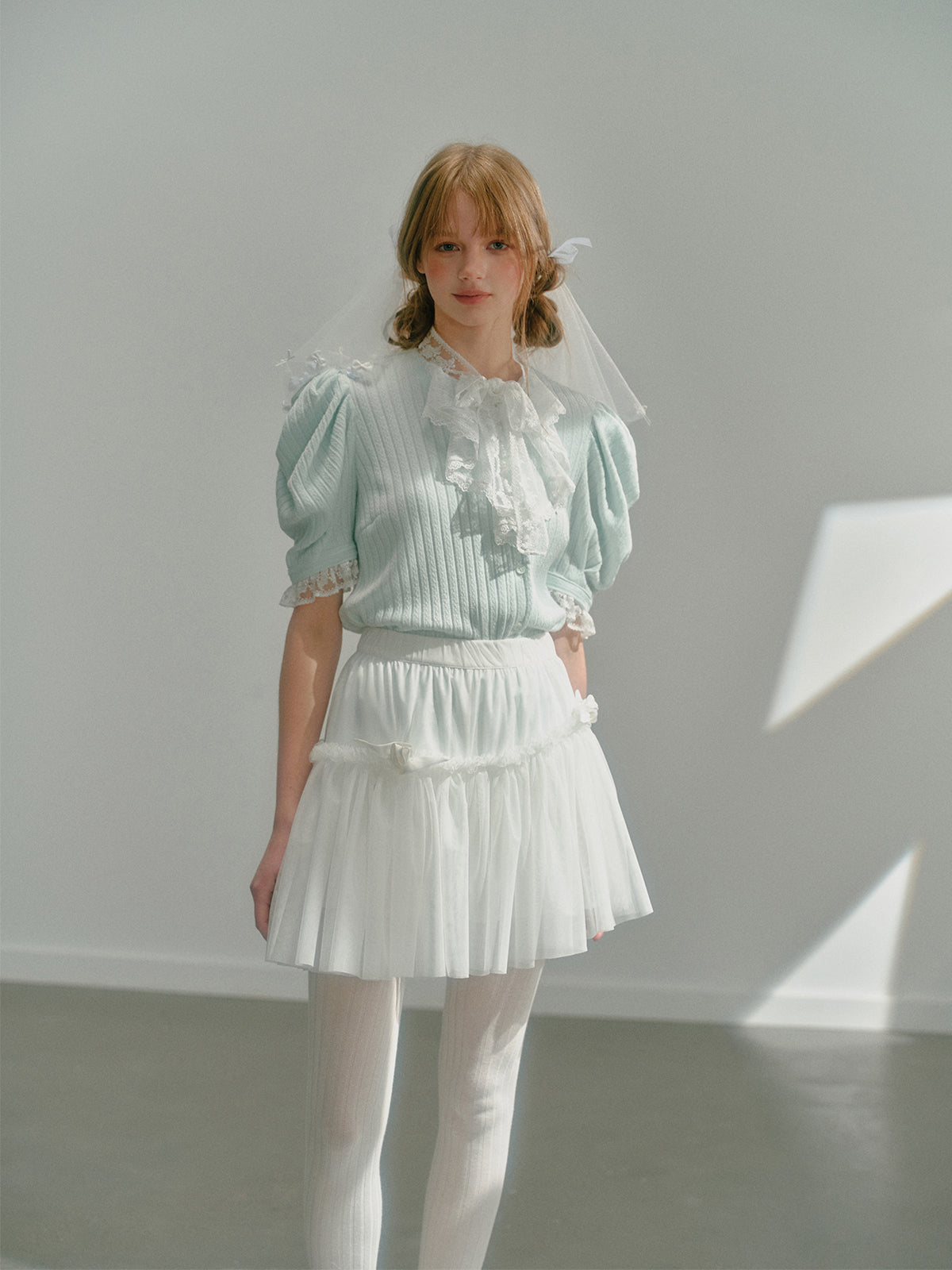 Ruffle Palace Style Knit Shirt