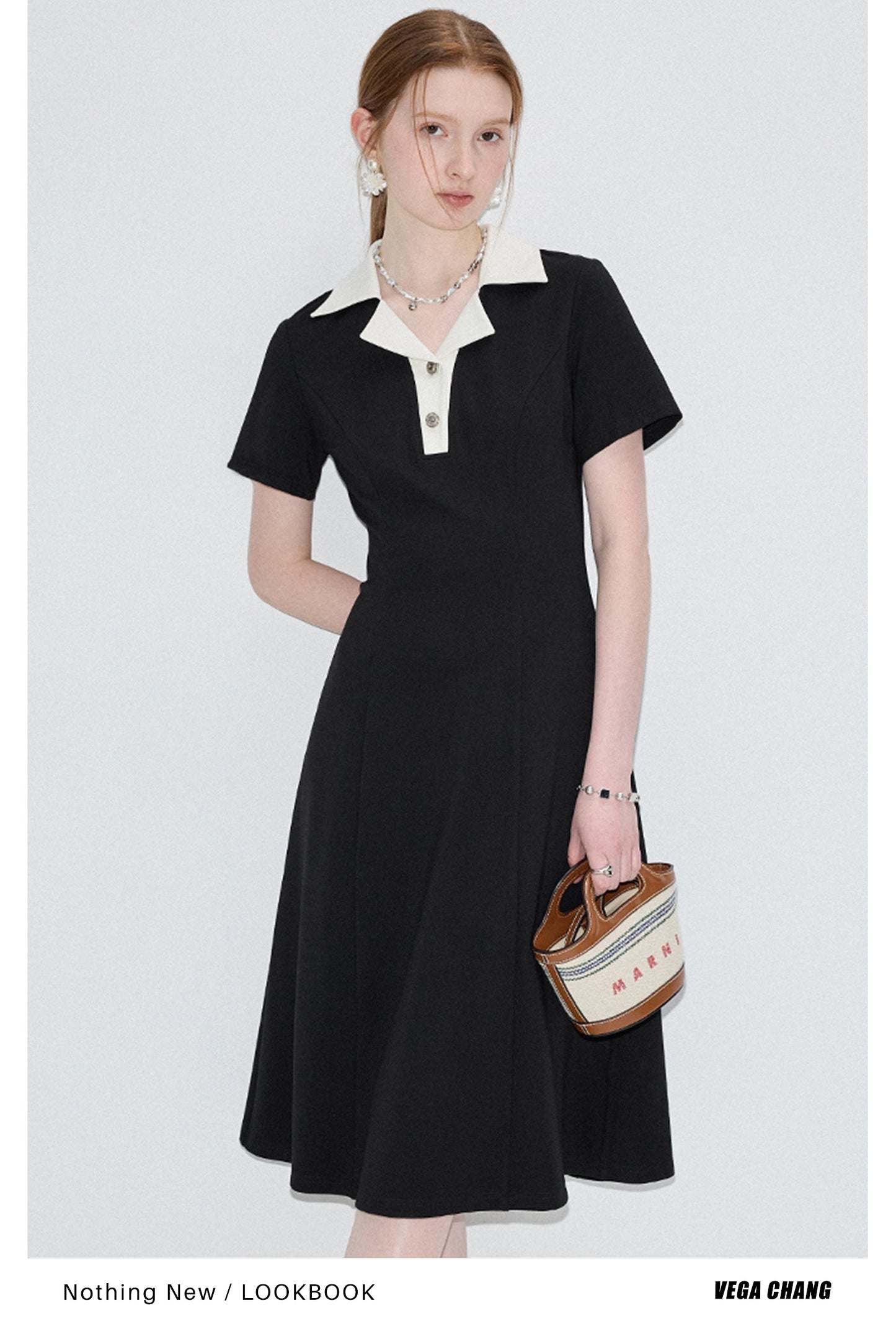 Polo collar slim dress