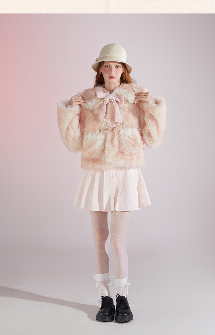 Sweet Doll Color Gradient Pink Short Coat