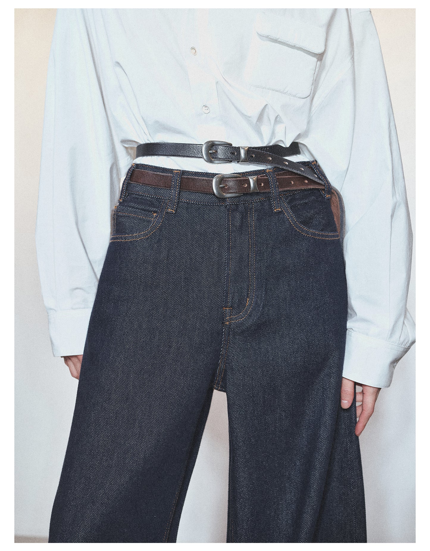 Retro Loose Straight Wide Leg Denim Pants