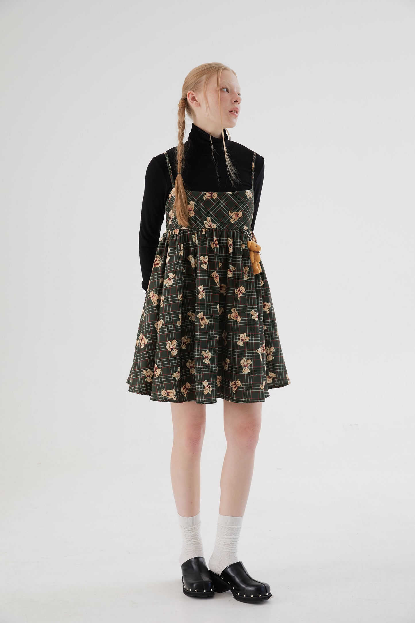 Square Neck Bear A-line Suspender Dress