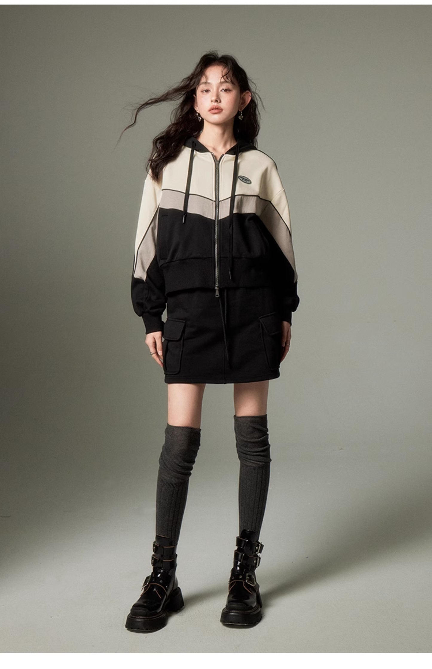 Sports Short Length Hoodie & Sports Slim Short Length Skirt Setup