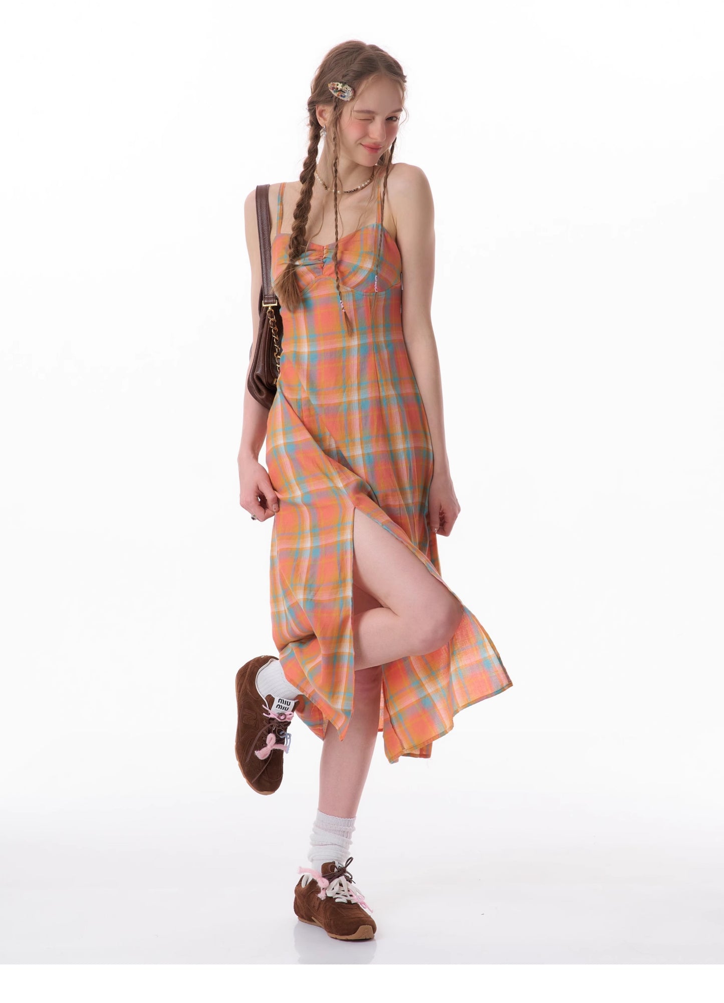 American design checkered dress