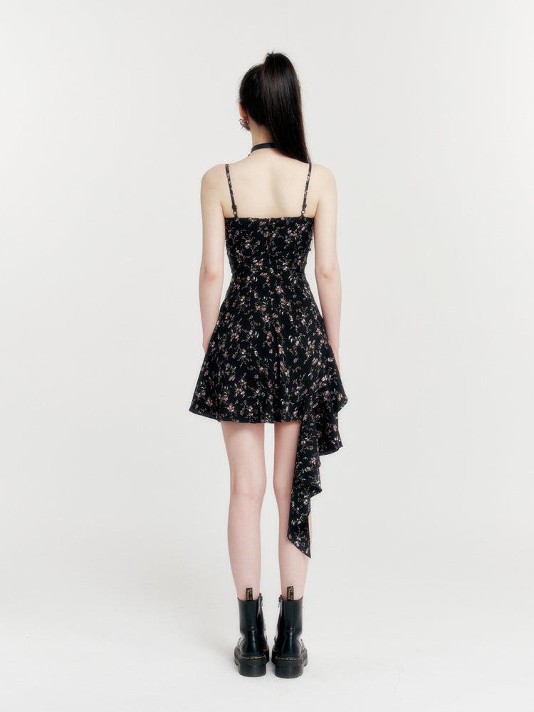 Floral Slim Suspender Dress