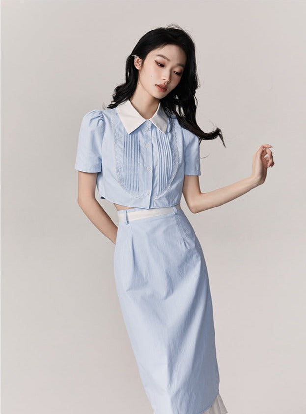 Blue Cloud Coral french shirt and skirts