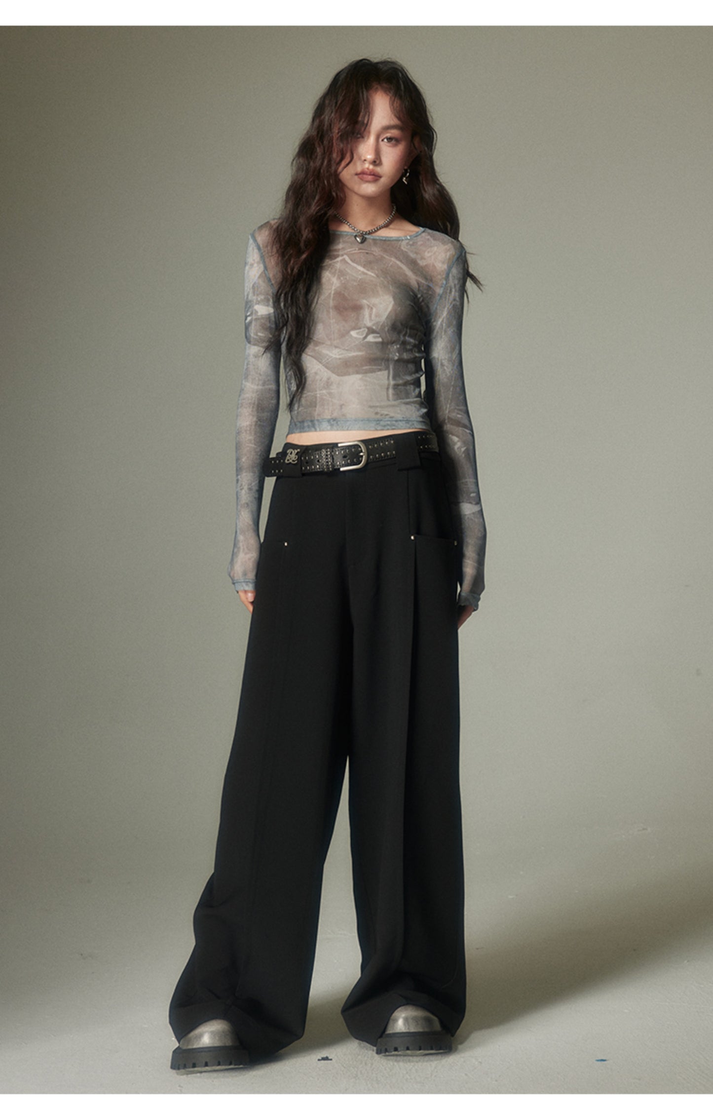 Wide Leg Straight Draped Pants