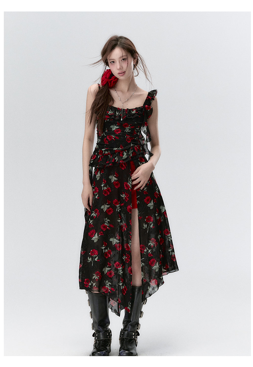 Detachable Suspenders Dress