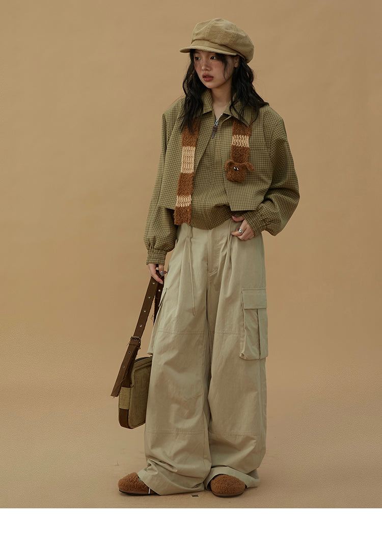 Retro wide leg cargo pants