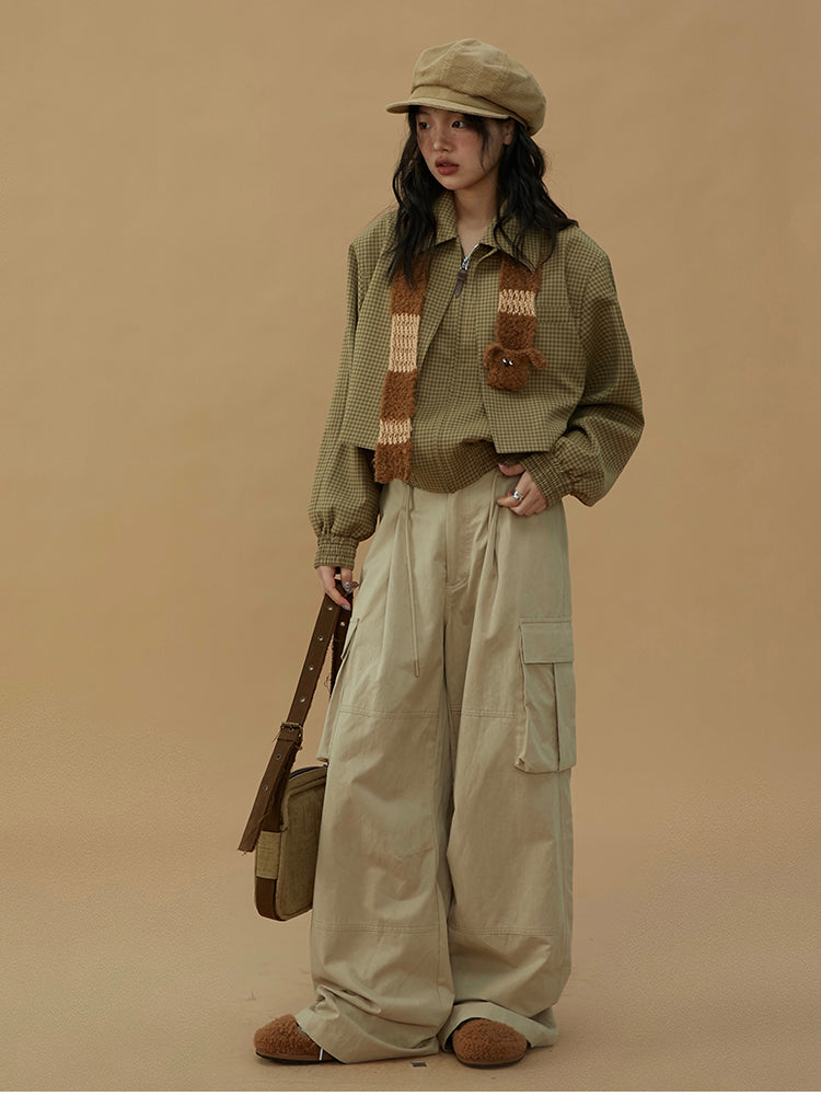 Retro wide leg cargo pants