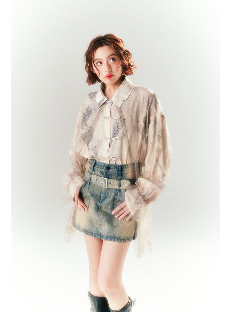 Lace Button China Shirt