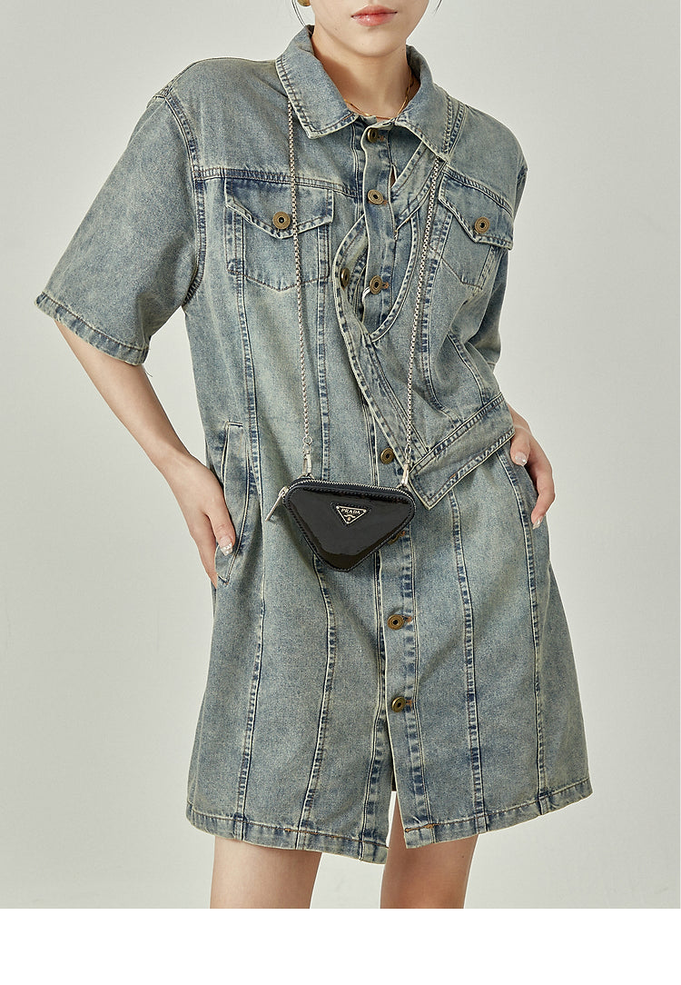 Irregular Design Denim Dress