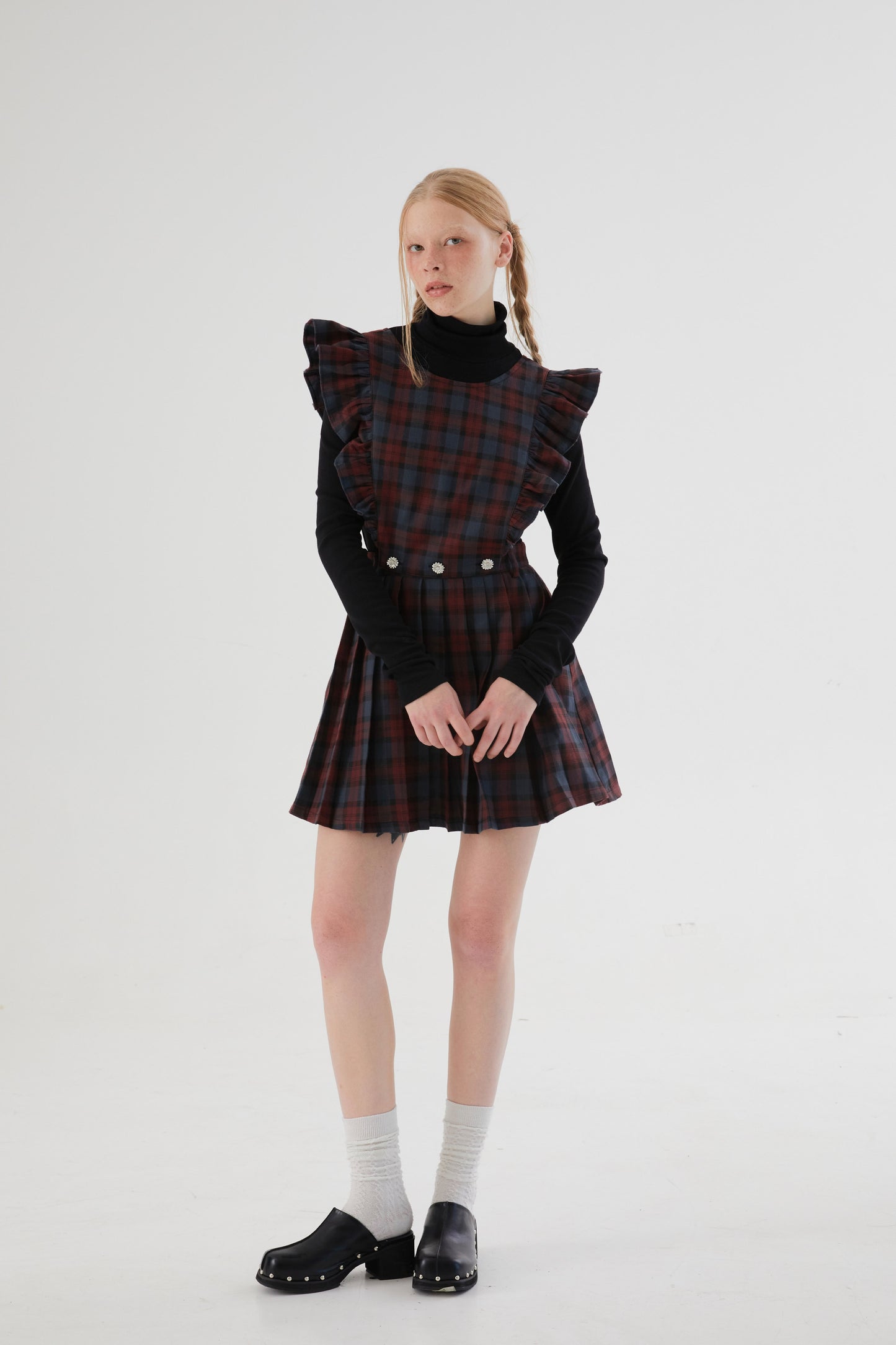 Plaid 2-way Maid Design Dress