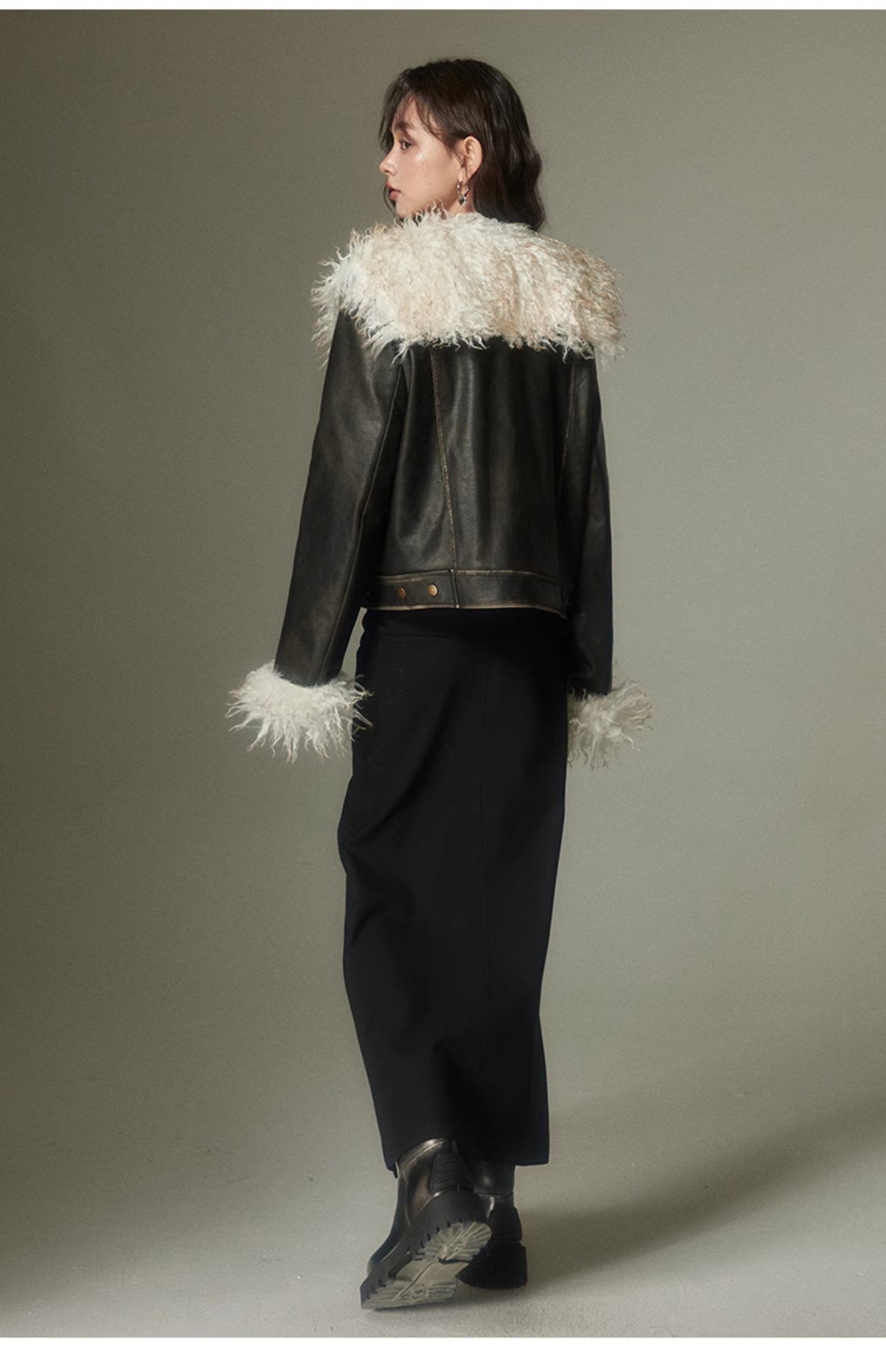 Retro Fur Leather Jacket