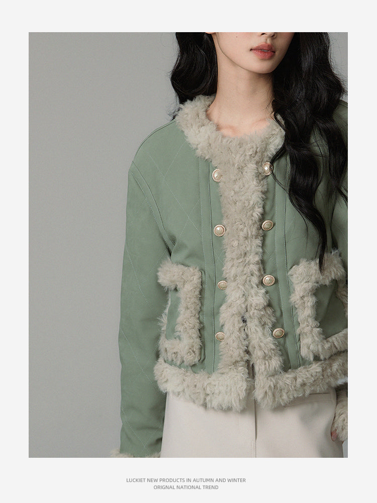 Green small fragrance style short jacket