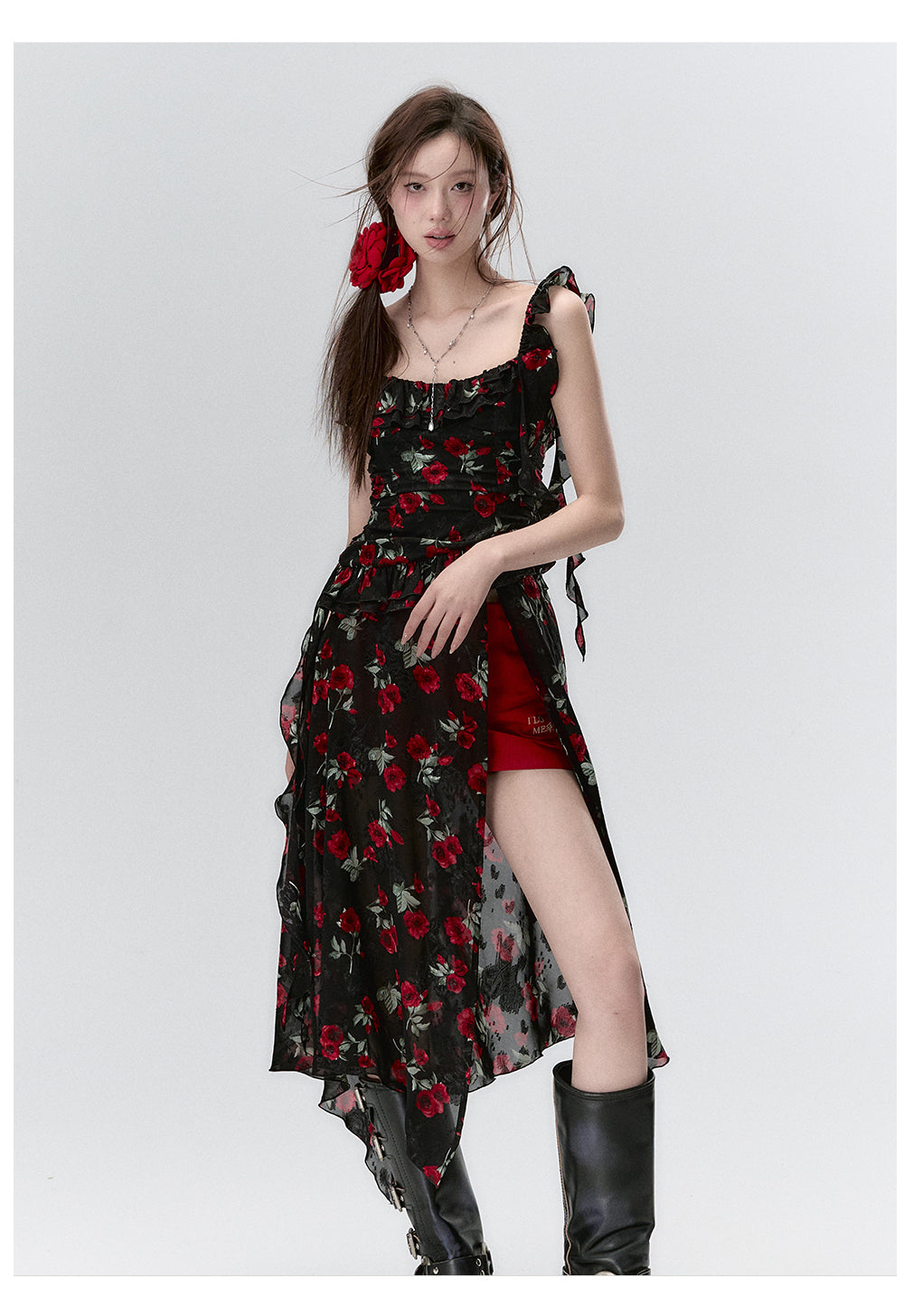 Detachable Suspenders Dress