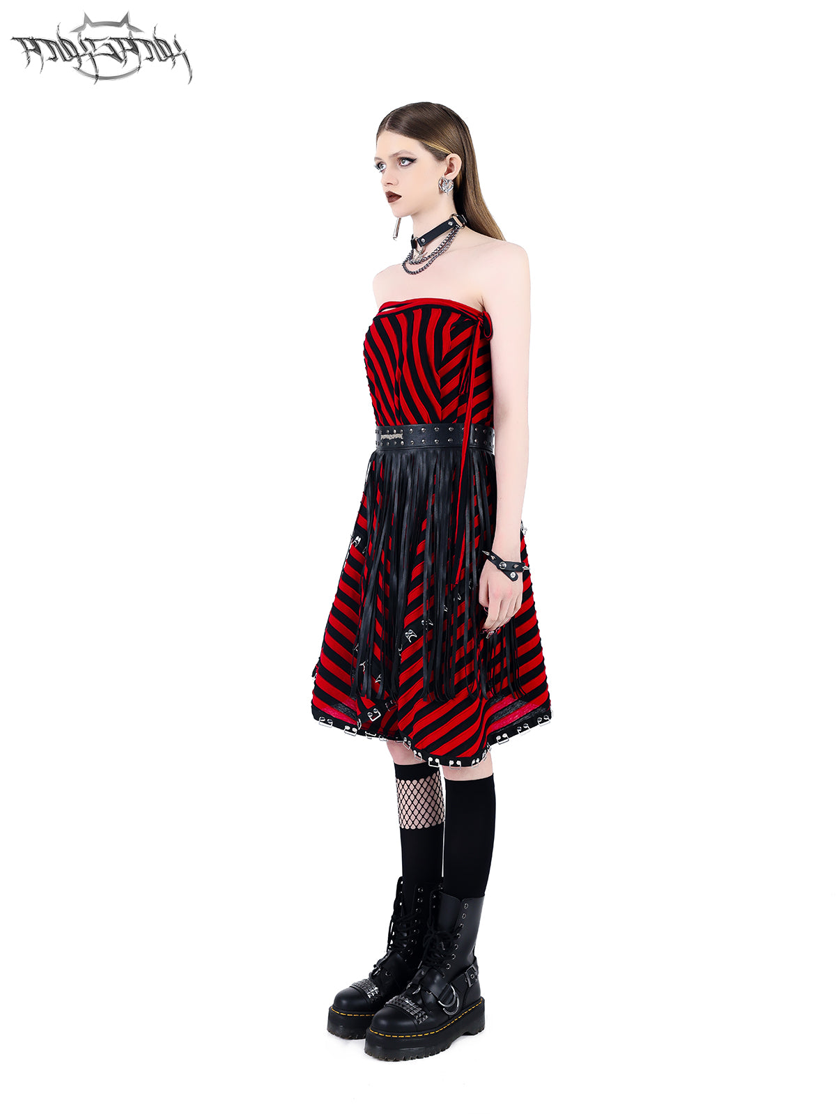 Multi-Wear Buckle Stripe Skirt