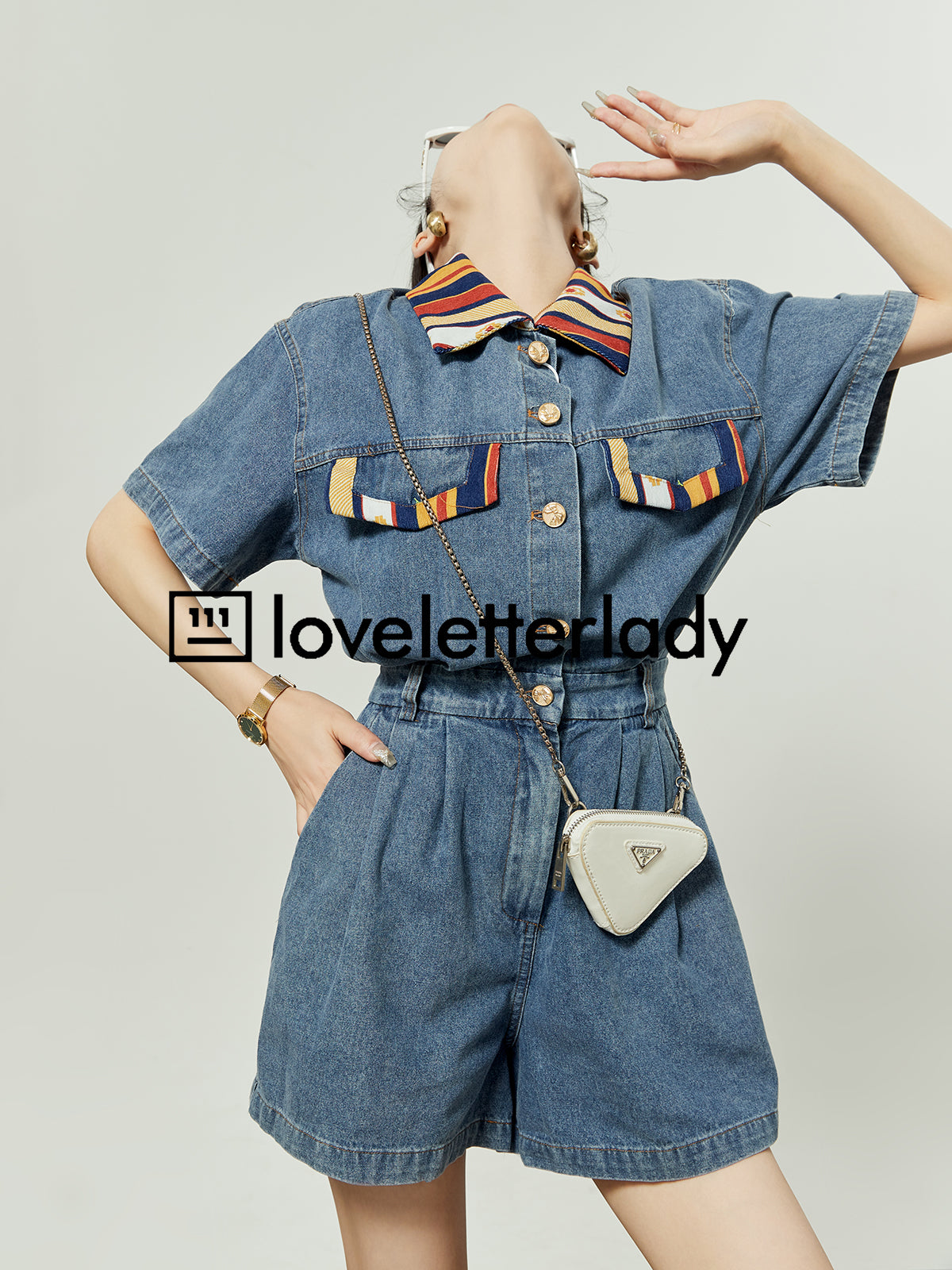 Denim Short Jumpsuit