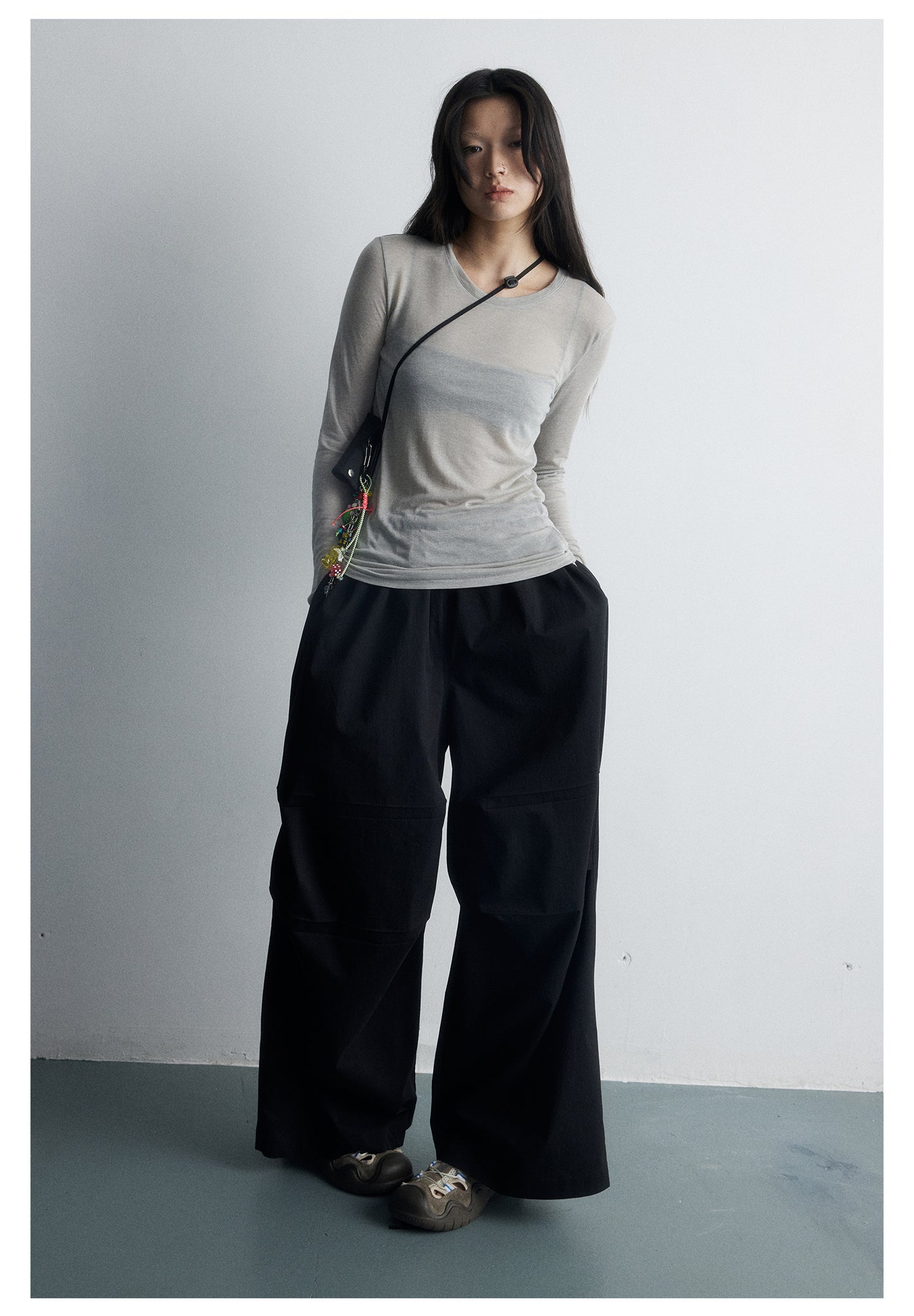 Loose wide parachute casual pants