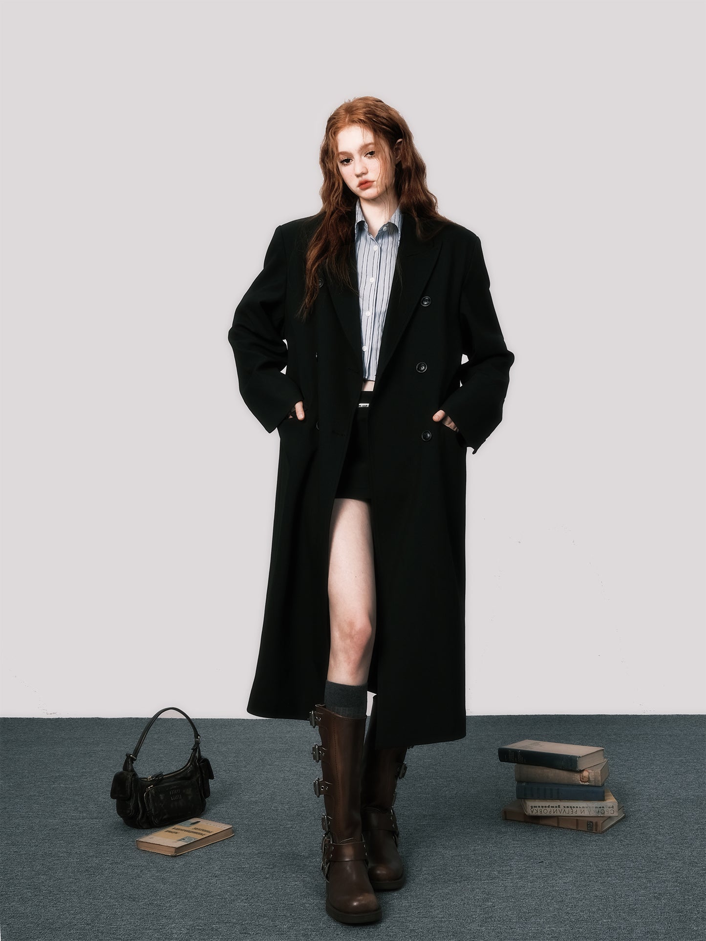 High Waist Double Long Coat