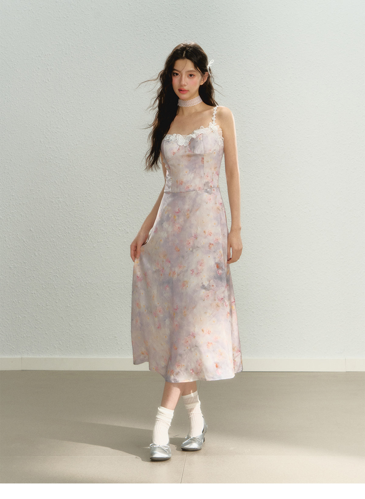 Printed Suspender Dress