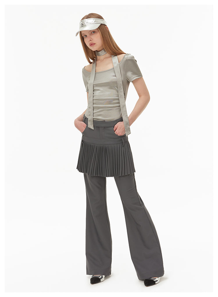 Slim fit flared skirt pants