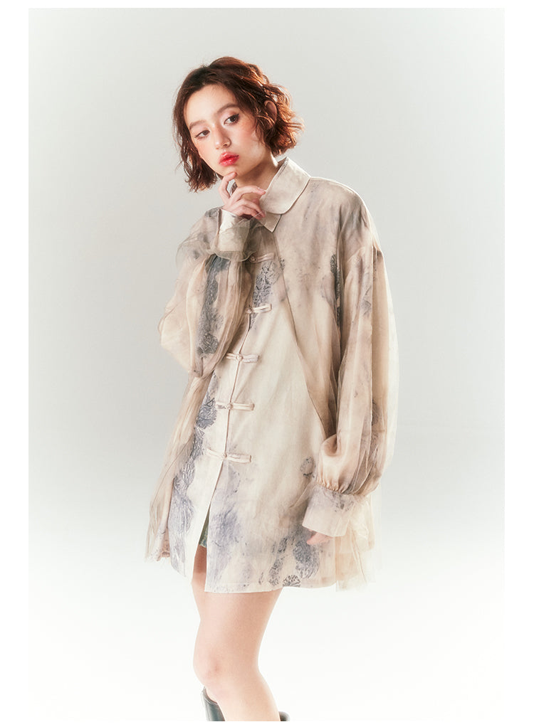 Lace Button China Shirt