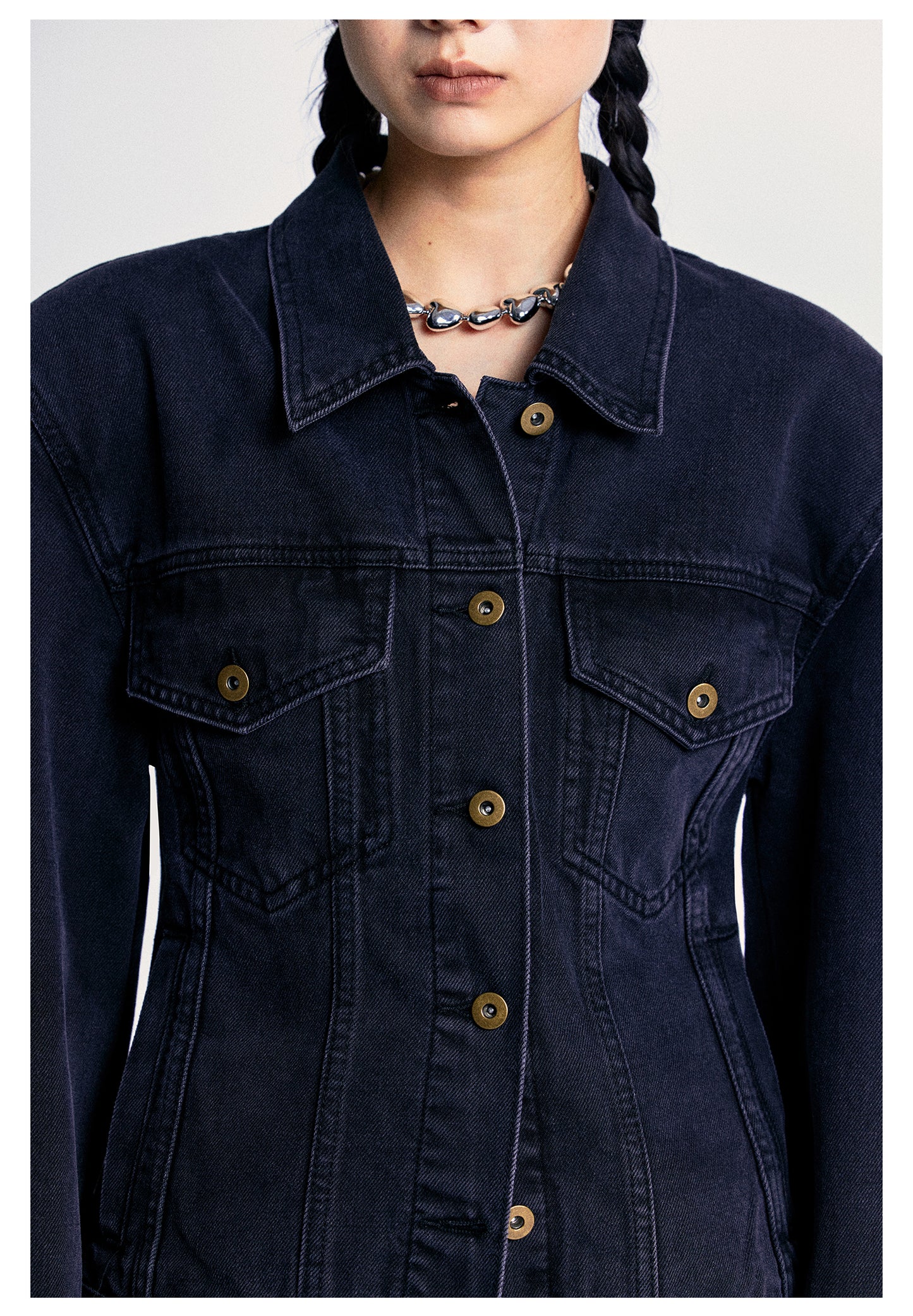 Slim Waist Design Denim Jacket