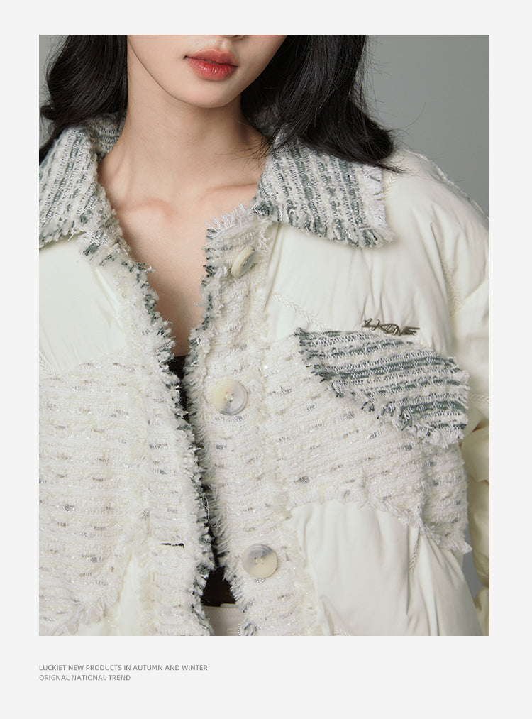 white duck down warm jacket