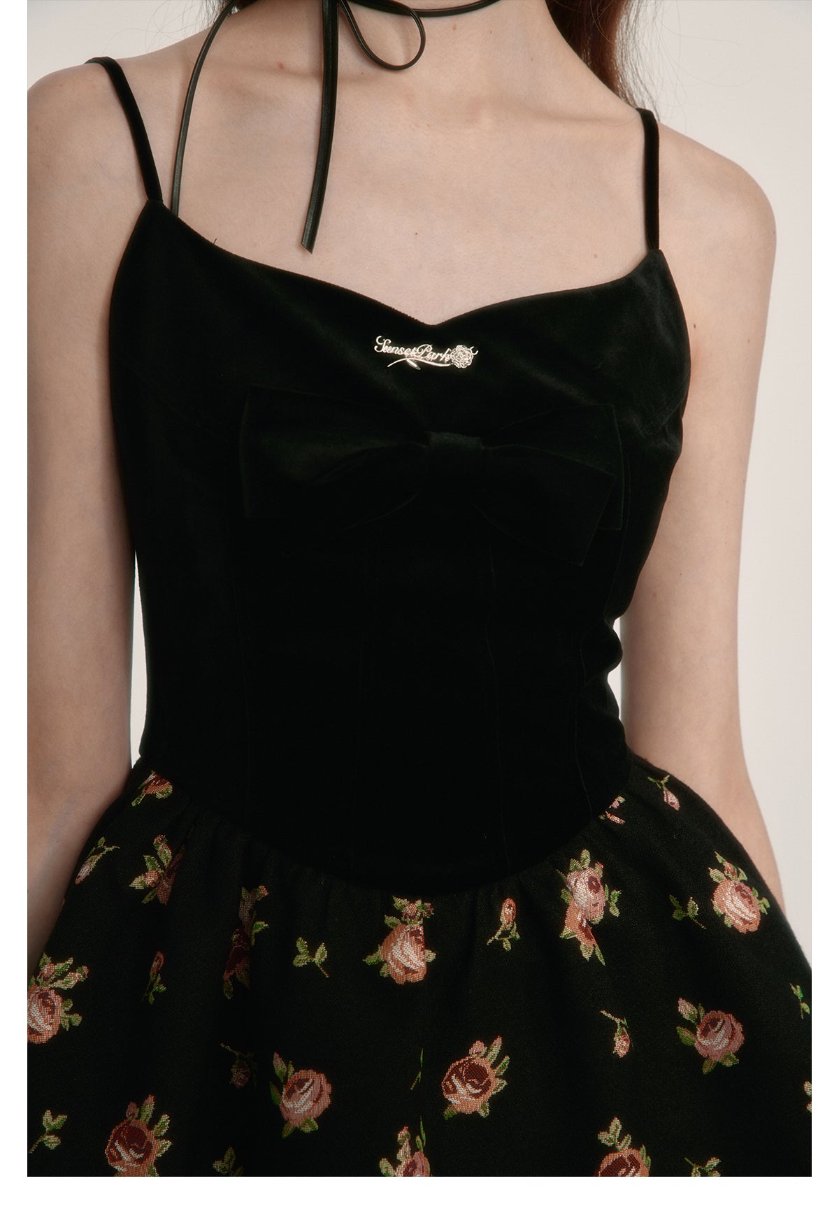 Retro skirt suspender dress