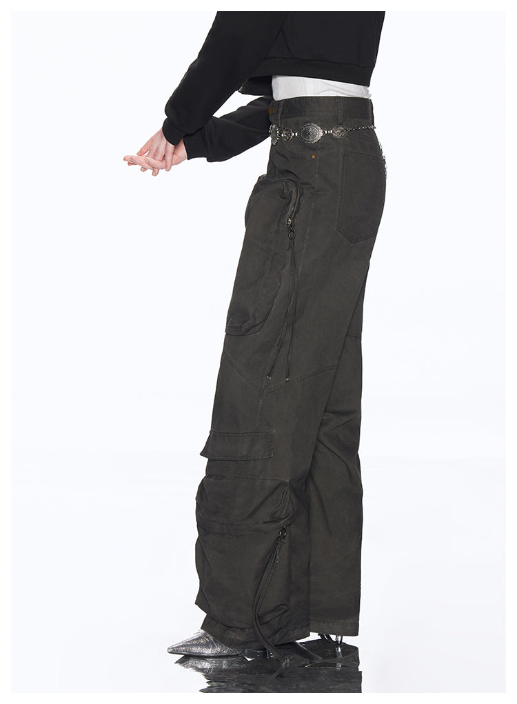 Loose Fit American Retro Multi Pocket Cargo Pants