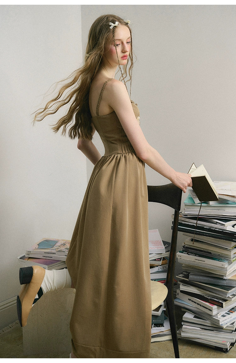 Light Brown French Long Dress