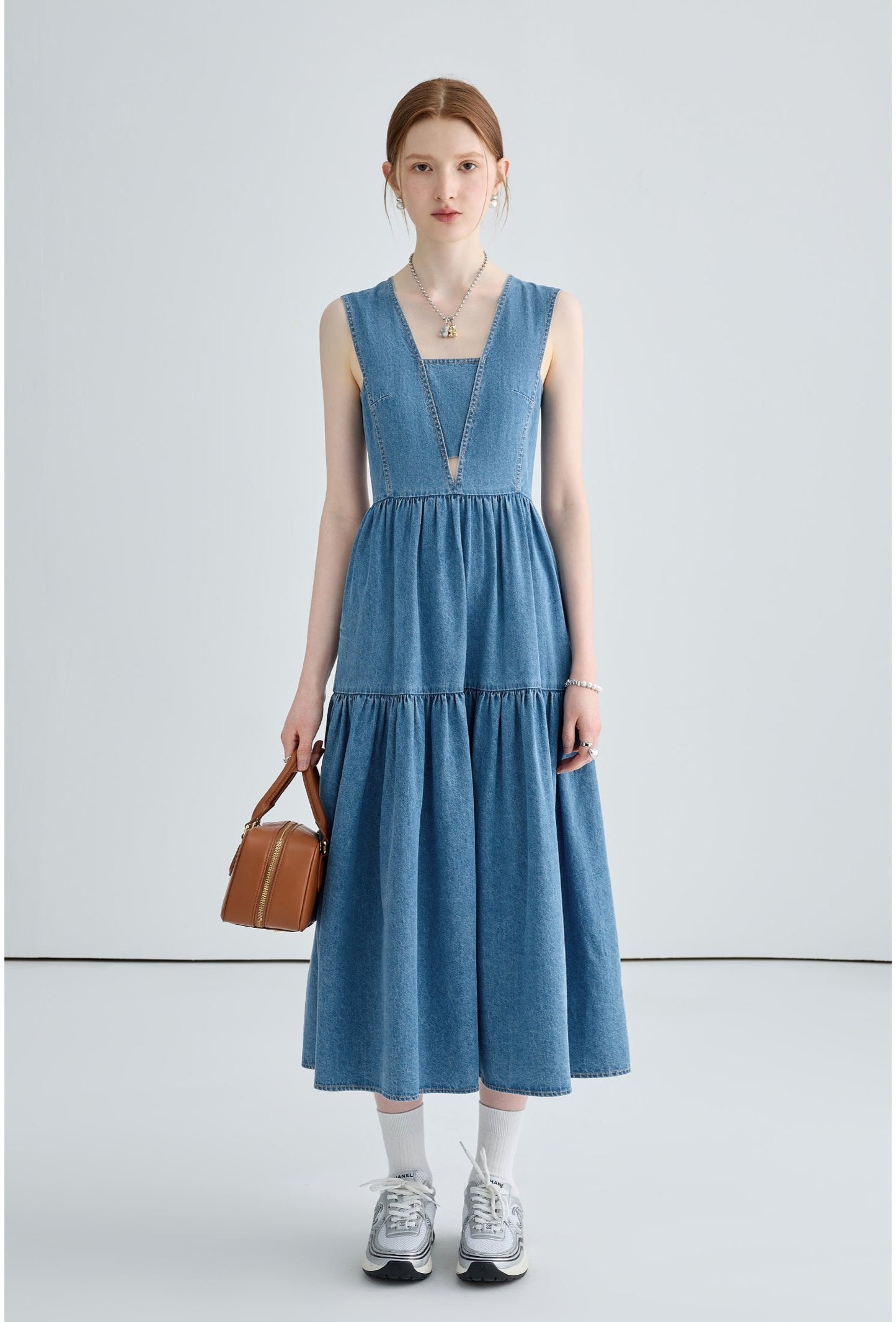 Denim Suspender Dress