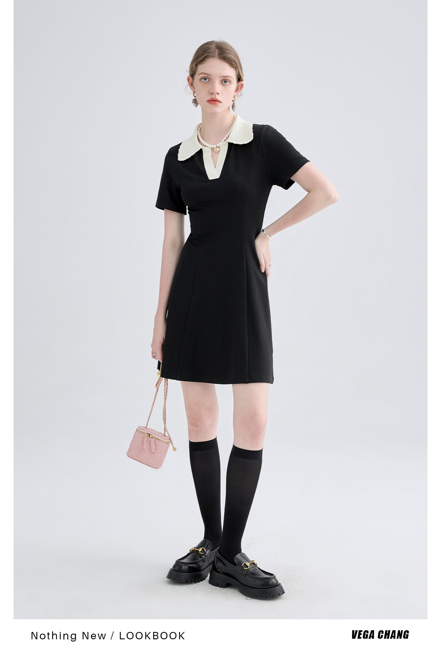 Polo collar slim dress