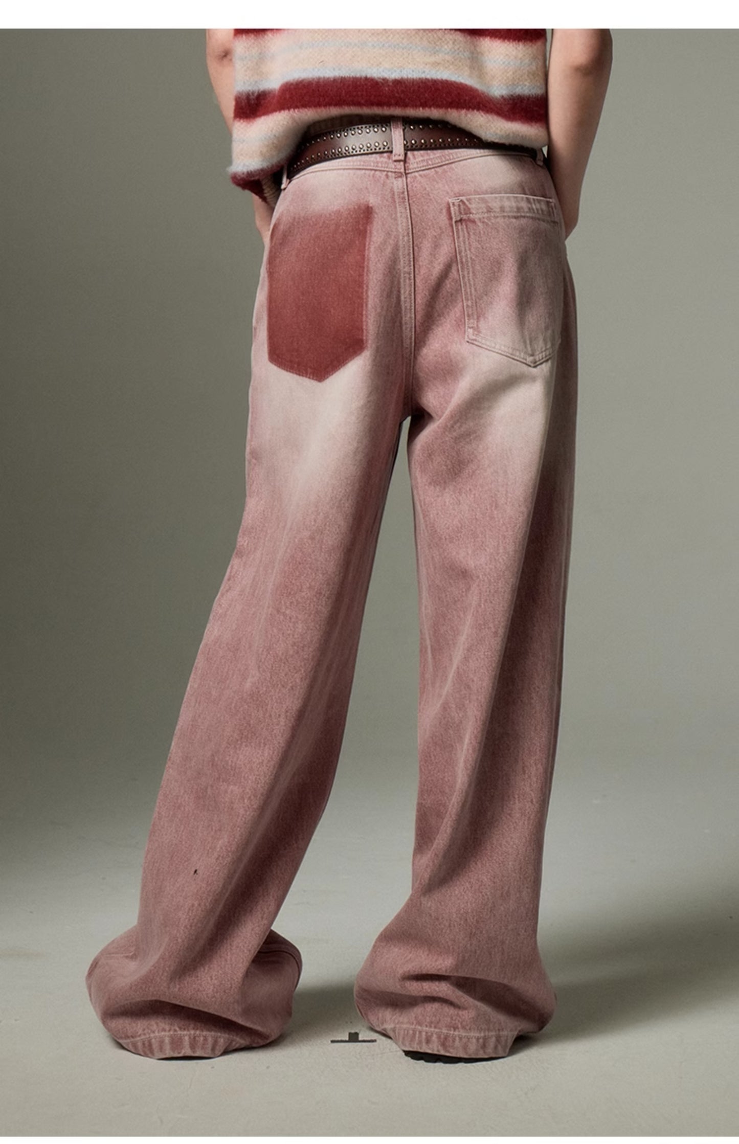 American retro gradation denim pants