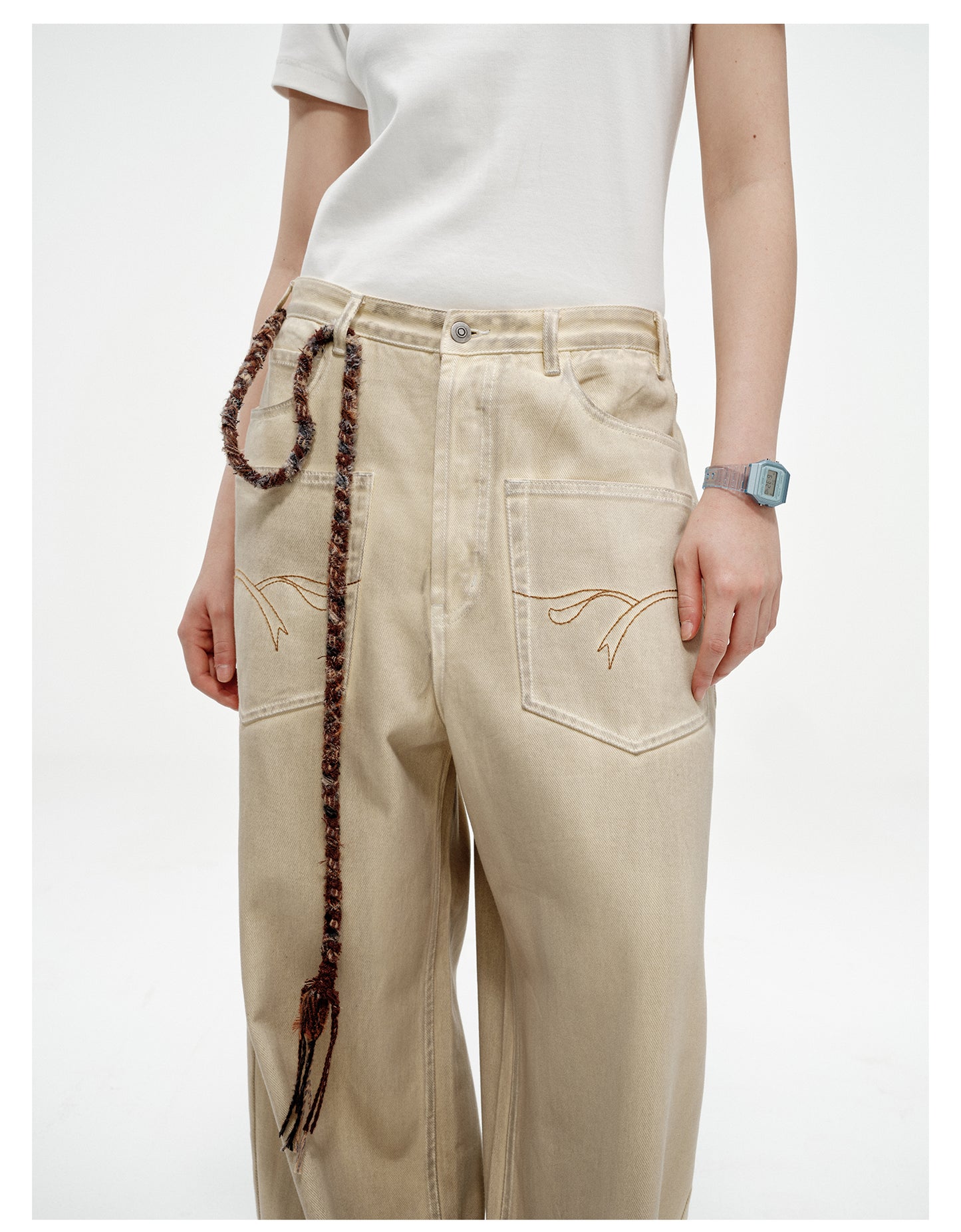 Patch Pocket Loose Wide Leg Pants