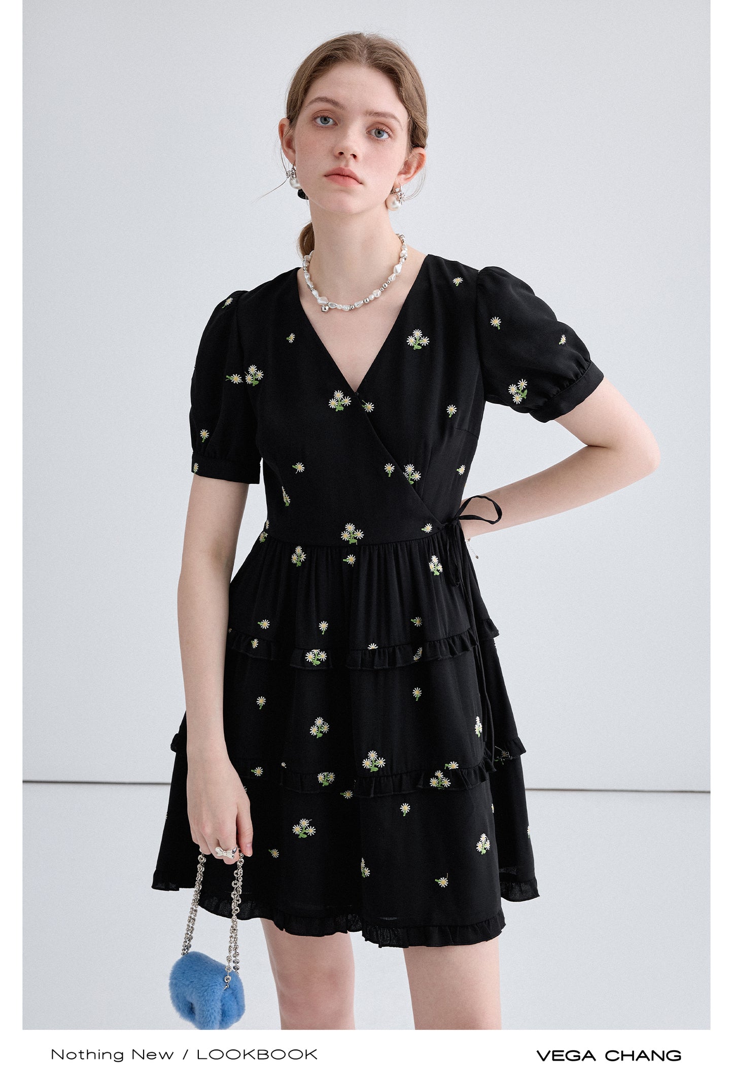 Embroidered Little Black Dress