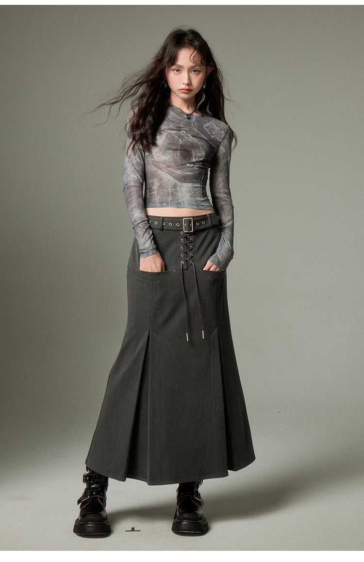 Rope Strap Slim Mermaid Skirt