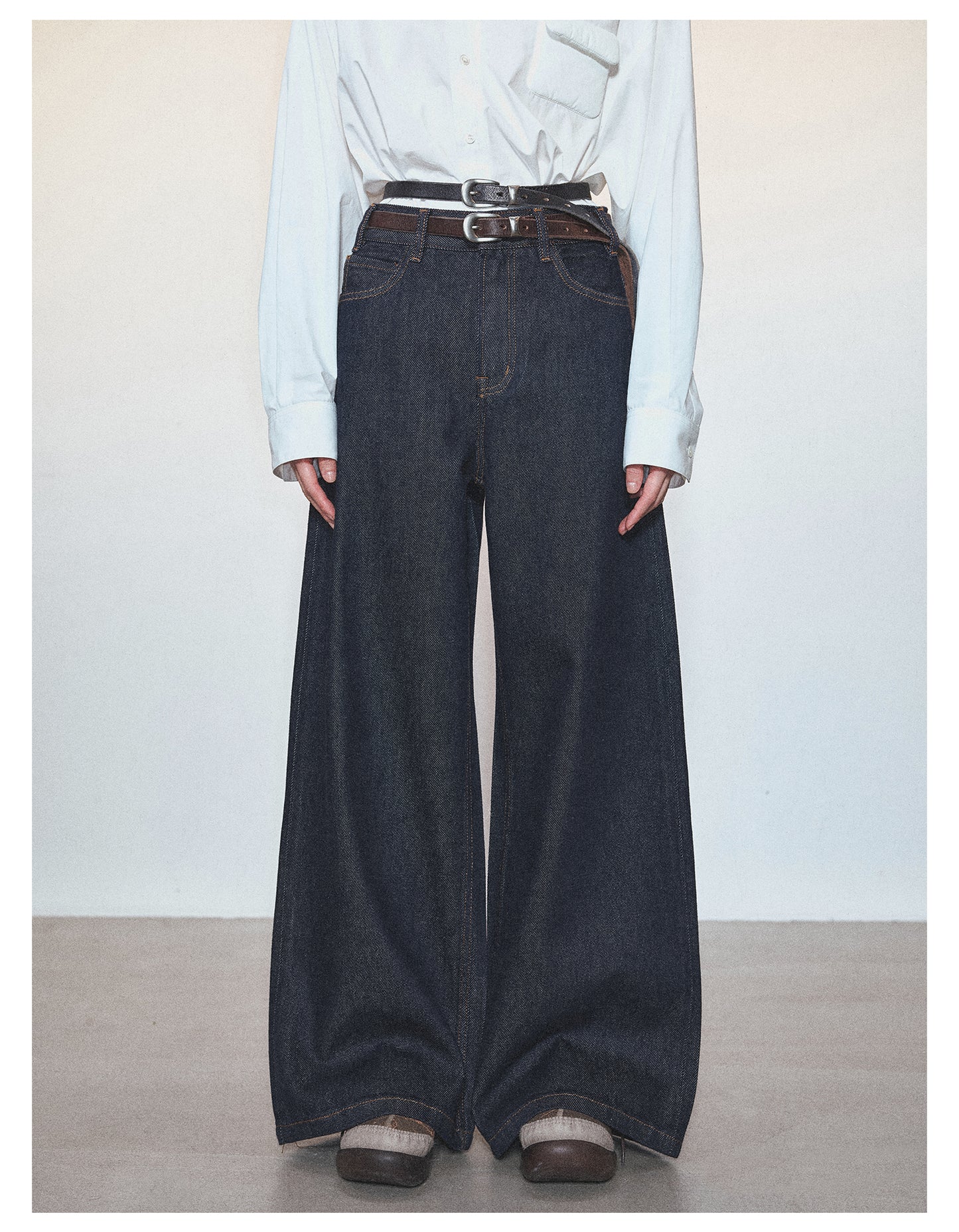 Retro Loose Straight Wide Leg Denim Pants