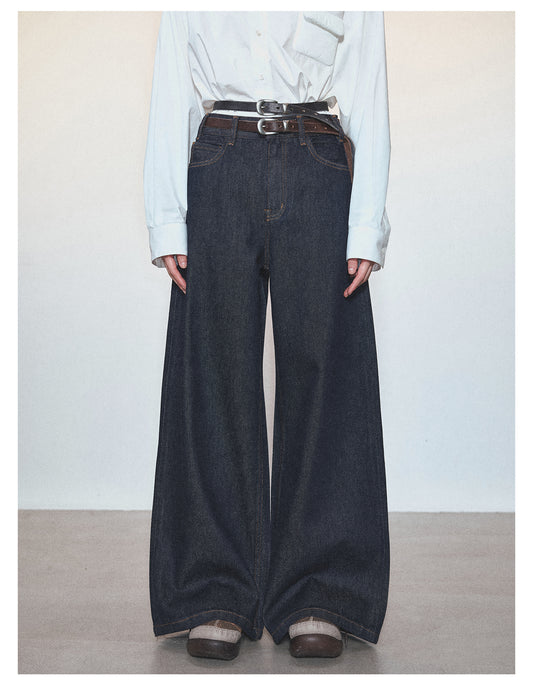 Retro Loose Straight Wide Leg Denim Pants