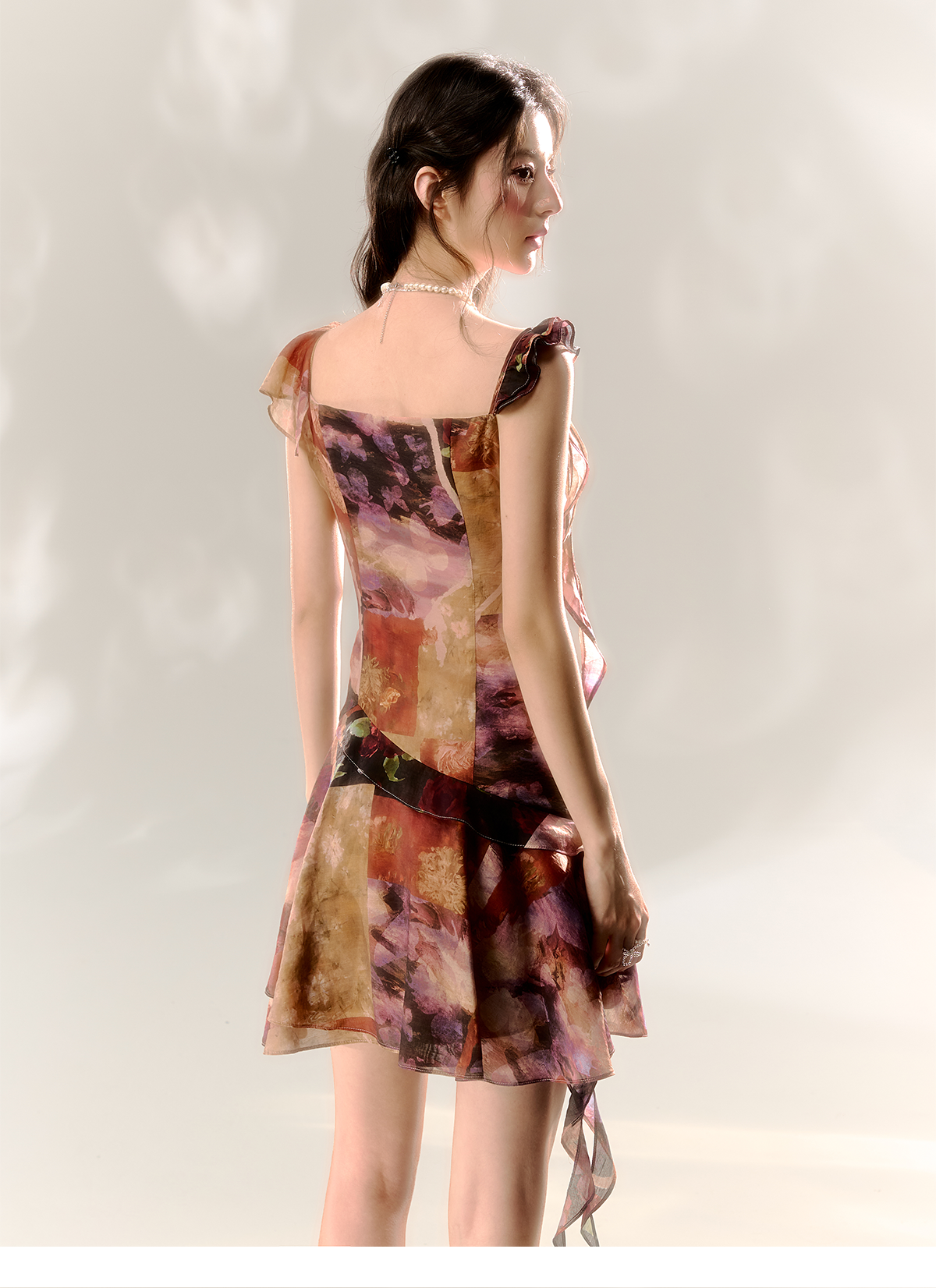 Floral Tie Dye Print Dress