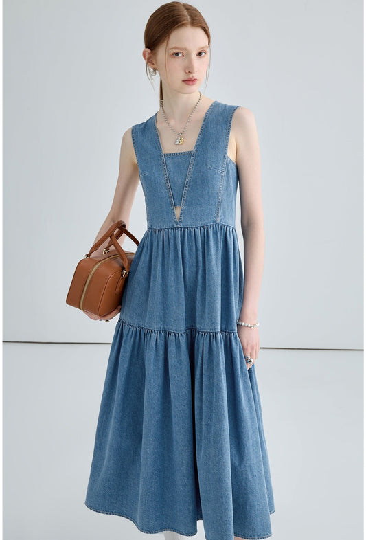 Denim Suspender Dress