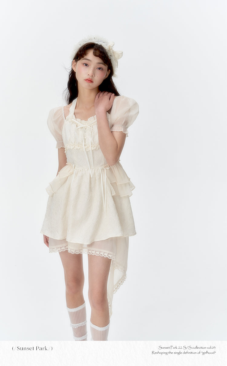 Tea Break Puff Sleeve Puerhncess Dress