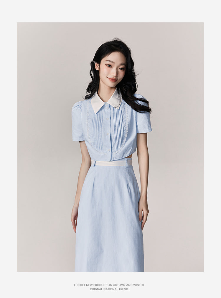 Blue Cloud Coral french shirt and skirts